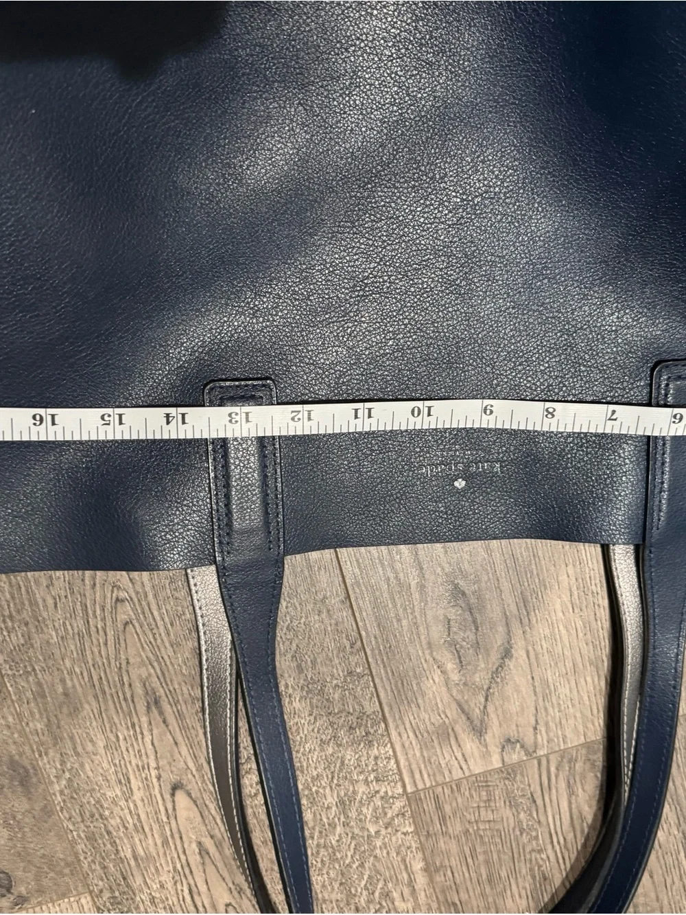 kate spade Navy Leather Tote with Top Handles